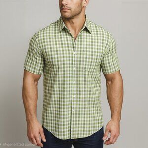 James Tattersall Button-Down Short Sleeve Checkered Shirt